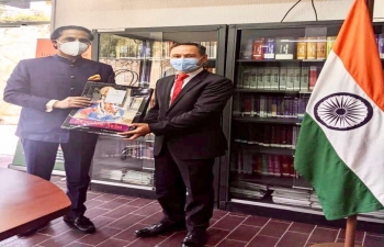 H.E. Vielma Mora, Member of the National Assembly and the Chairman of the Sub Commission on National Production, called on Ambassador Abhishek Singh today